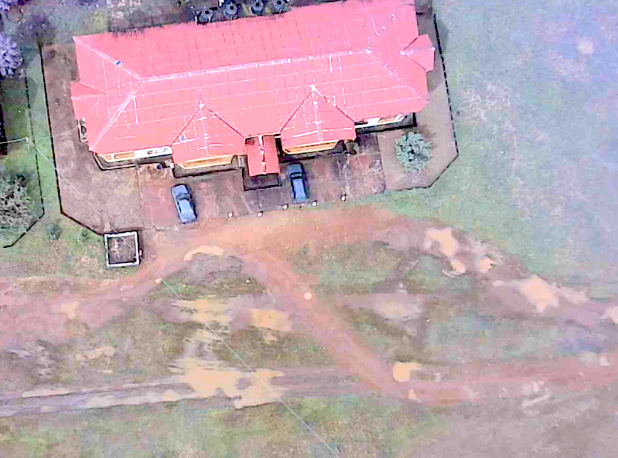 Aerial view from a drone of the puddles.