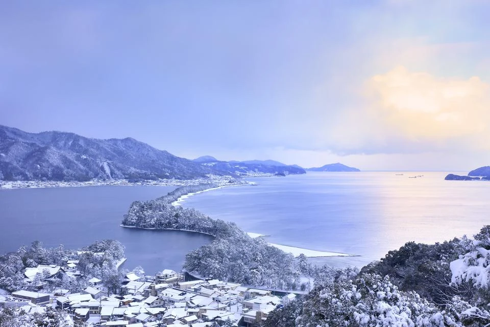 The Amanohashidate sandbar in winter